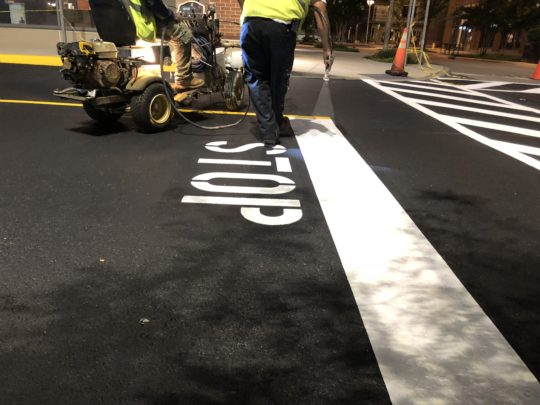 Parking lot striping contractor
