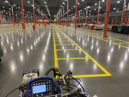 warehouse floor striping