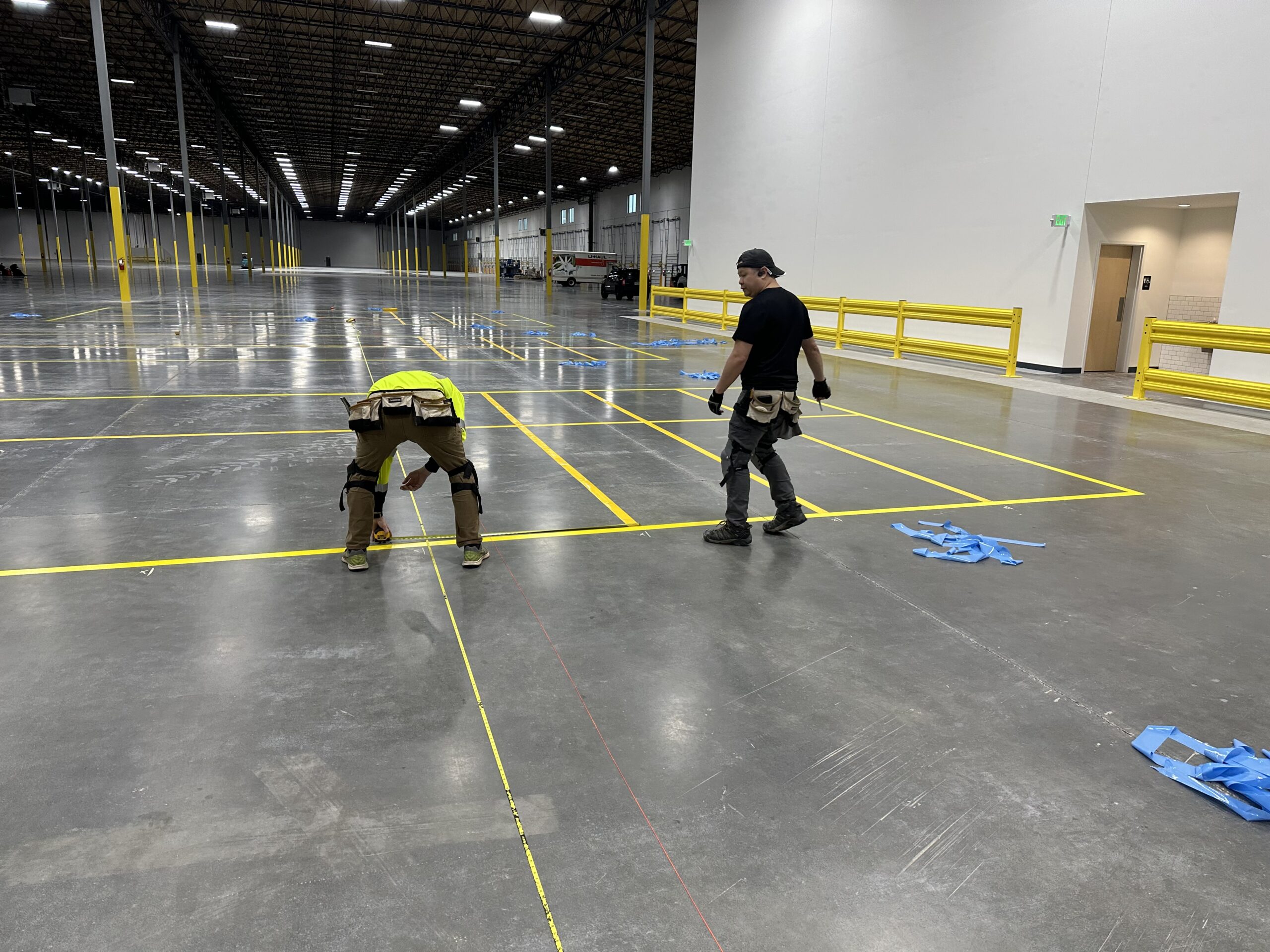 warehouse Line Floor Tape installation