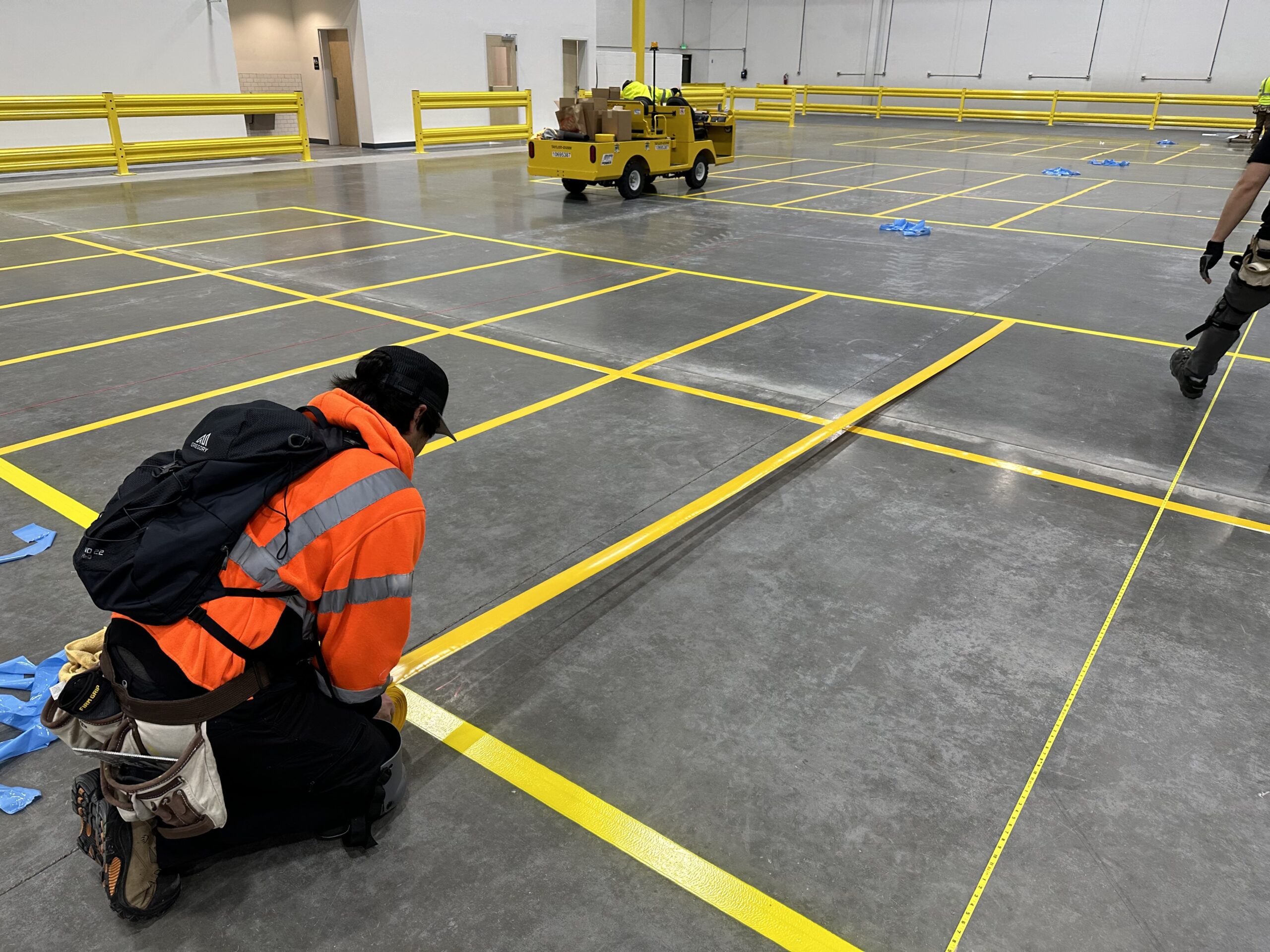 warehouse floor tape installation