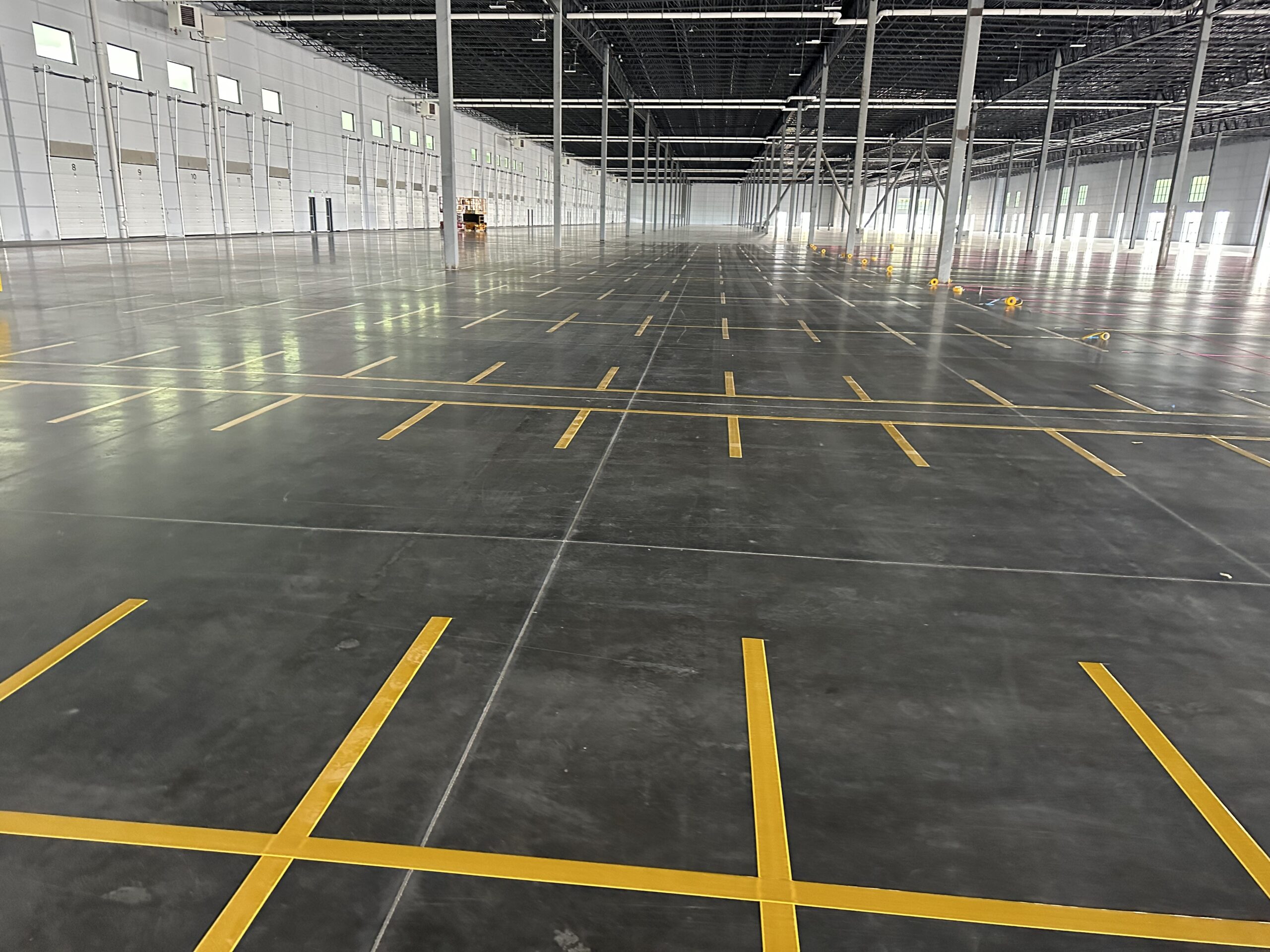 warehouse Line Floor Tape installation